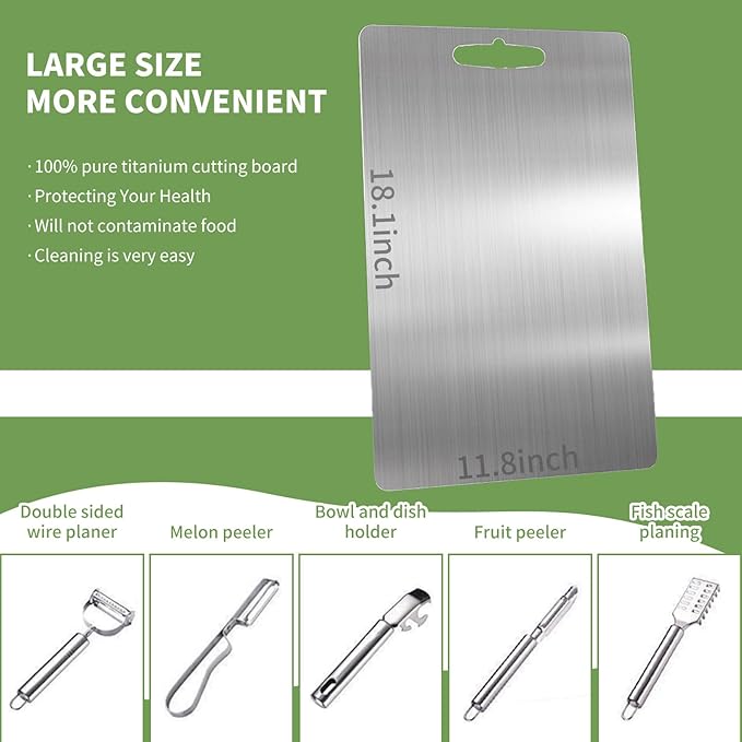 Tijarah Cart™ Titanium Cutting Board - لوح تقطيع التيتانيوم