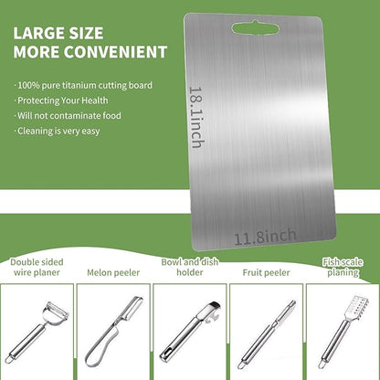 Tijarah Cart™ Titanium Cutting Board - لوح تقطيع التيتانيوم