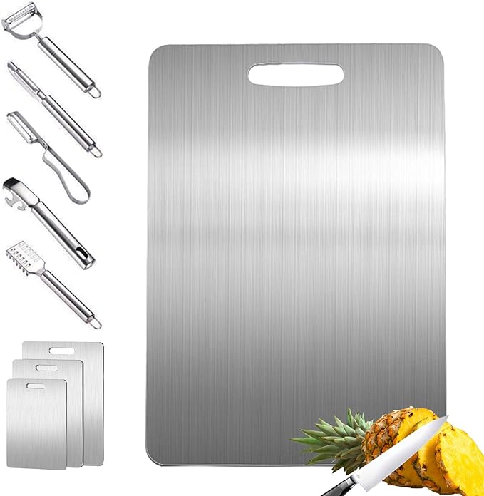 Tijarah Cart™ Titanium Cutting Board - لوح تقطيع التيتانيوم